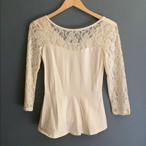 Lace peplum top